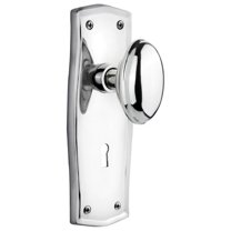 Nostalgic Warehouse Prahom_Dp_Kh Homestead Solid Brass Dummy Door Knob Set - Chrome