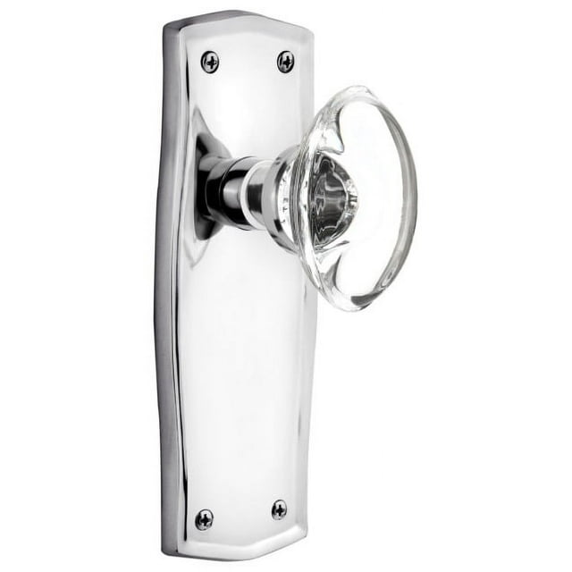 Nostalgic Warehouse Praocc_Prv_234_Nk Vintage Oval Egg Crystal Privacy Door Knob Set -