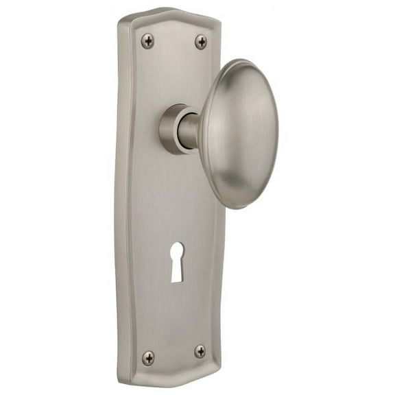 Nostalgic Warehouse Prahom_Prv_234_Kh Homestead Solid Brass Privacy Door Knob Set - Nickel