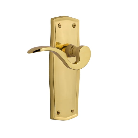 Nostalgic Warehouse Praman_Sd_Nk_Lh Manor Non-Turning One-Sided Door Lever - Brass