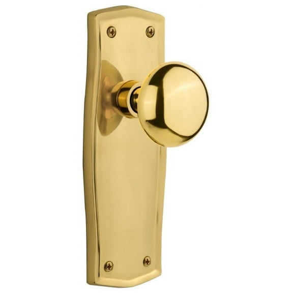 Nostalgic Warehouse Pranyk_Dp_Nk New York Solid Brass Dummy Door Knob Set - Brass