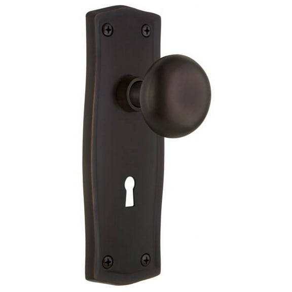 Nostalgic Warehouse Pranyk_Psg_234_Kh New York Solid Brass Passage Door Knob Set - Bronze