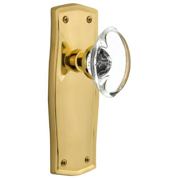Nostalgic Warehouse Praocc_Prv_234_Nk Vintage Oval Egg Crystal Privacy Door Knob Set -