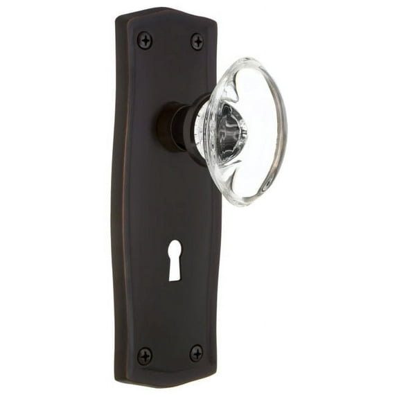 Nostalgic Warehouse Praocc_Psg_234_Kh Vintage Oval Egg Crystal Passage Door Knob Set -