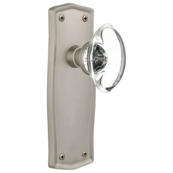 Nostalgic Warehouse Praocc_Psg_234_Nk Vintage Oval Egg Crystal Passage Door Knob Set -