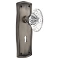 thumbnail image 1 of Nostalgic Warehouse Praofc_Dp_Kh Vintage Fluted Crystal Flower Dummy Door Knob Set - Grey, 1 of 1