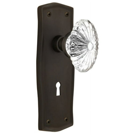 Nostalgic Warehouse Praofc_Prv_238_Kh Vintage Fluted Crystal Flower Privacy Door Knob Set