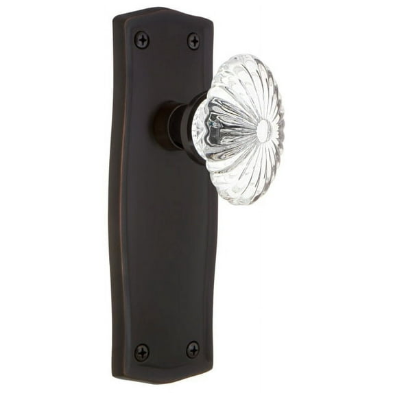 Nostalgic Warehouse Praofc_Prv_238_Nk Vintage Fluted Crystal Flower Privacy Door Knob Set