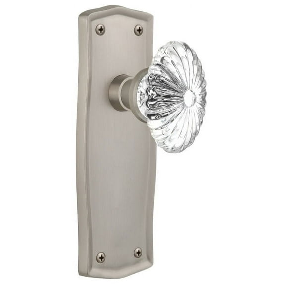 Nostalgic Warehouse Praofc_Prv_238_Nk Vintage Fluted Crystal Flower Privacy Door Knob Set