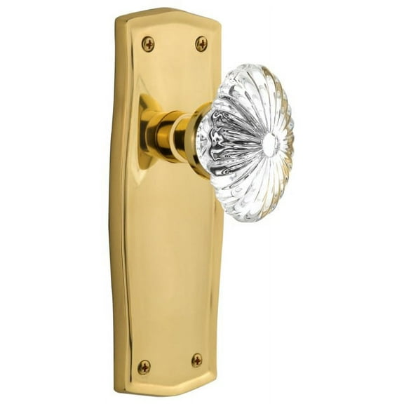 Nostalgic Warehouse Praofc_Psg_234_Nk Vintage Fluted Crystal Flower Passage Door Knob Set