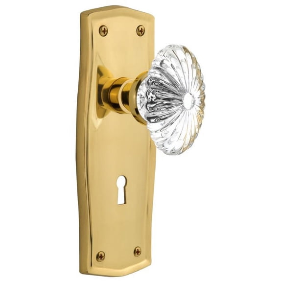 Nostalgic Warehouse Praofc_Sd_Kh Vintage Fluted Crystal Flower Single Dummy Door Knob -