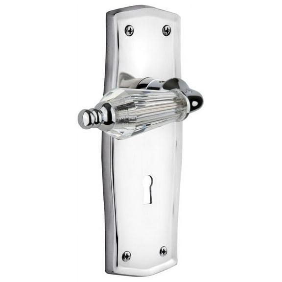 Nostalgic Warehouse Praprl_Sd_Kh Vintage Parlor Crystal Handle Single Dummy Lever - Chrome