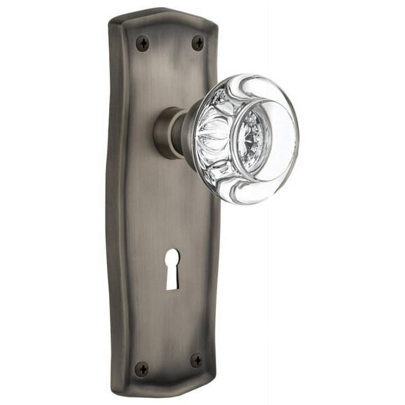 Nostalgic Warehouse Prarcc_Prv_238_Kh Round Clear Crystal Solid Brass Privacy Door Knob