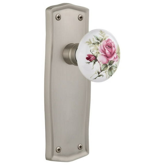 Nostalgic Warehouse Praros_Prv_238_Nk Vintage Farmhouse Painted Rose Privacy Door Knob Set