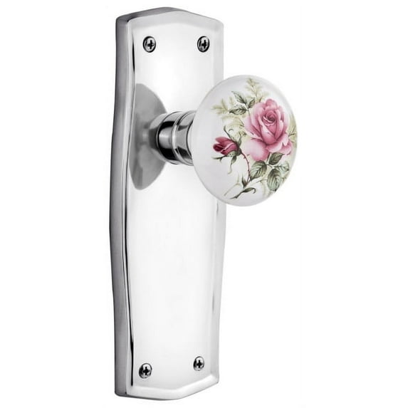 Nostalgic Warehouse Praros_Psg_234_Nk Vintage Farmhouse Painted Rose Passage Door Knob Set