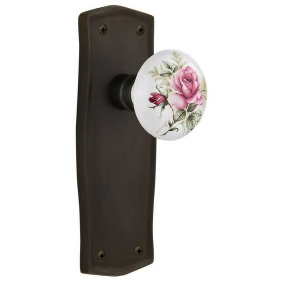 Nostalgic Warehouse Praros_Psg_234_Nk Vintage Farmhouse Painted Rose Passage Door Knob Set