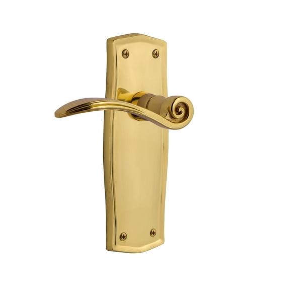 Nostalgic Warehouse Praswn_Prv_234_Nk Swan Privacy Door Lever Set - Brass