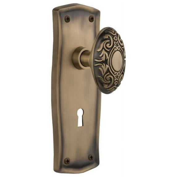 Nostalgic Warehouse Pravic_Psg_234_Kh Victorian Solid Brass Passage Door Knob Set - Brass