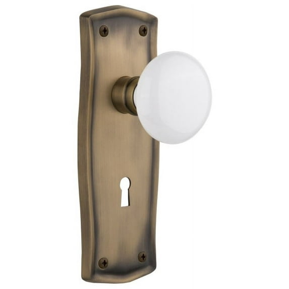 Nostalgic Warehouse Prawhi_Prv_234_Kh Vintage Farmhouse White Porcelain Privacy Door Knob