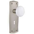 thumbnail image 1 of Nostalgic Warehouse Prawhi_Prv_234_Kh Vintage Farmhouse White Porcelain Privacy Door Knob, 1 of 7