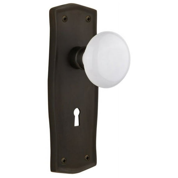 Nostalgic Warehouse Prawhi_Prv_238_Kh Vintage Farmhouse White Porcelain Privacy Door Knob