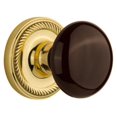 thumbnail image 1 of Nostalgic Warehouse Ropbrn_Prv_238_Nk Brown Porcelain Solid Brass Privacy Door Knob Set -, 1 of 1
