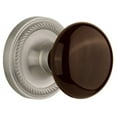 thumbnail image 1 of Nostalgic Warehouse Ropbrn_Sd_Nk Brown Porcelain Solid Brass Single Dummy Door Knob -, 1 of 1