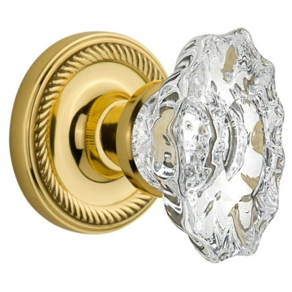 Nostalgic Warehouse Ropcha_Psg_234_Nk Vintage Chateau Fluted Crystal Passage Door Knob Set