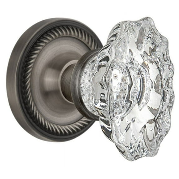Nostalgic Warehouse Ropcha_Psg_238_Nk Vintage Chateau Fluted Crystal Passage Door Knob Set
