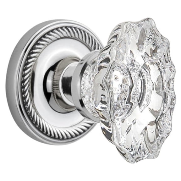 Nostalgic Warehouse Ropcha_Psg_238_Nk Vintage Chateau Fluted Crystal Passage Door Knob Set