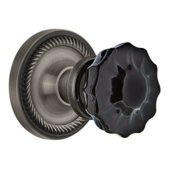 Nostalgic Warehouse Ropcrb_Psg_238_Nk Rope Solid Brass Rose Passage Door Knob Set - Grey