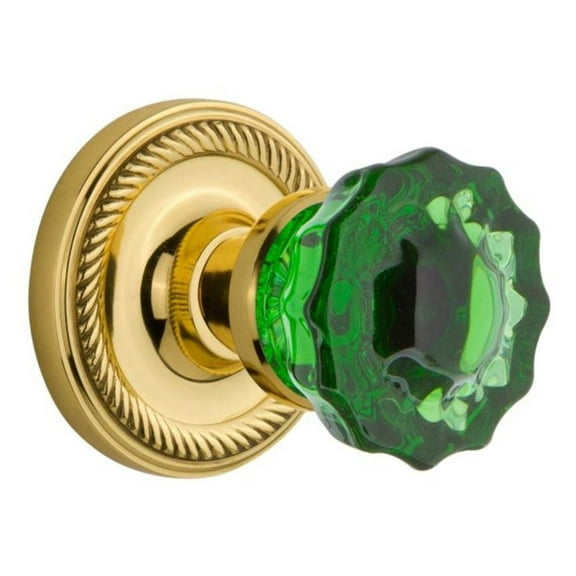 Nostalgic Warehouse Ropcre_Prv_234_Nk Rope Solid Brass Rose Privacy Door Knob Set - Brass