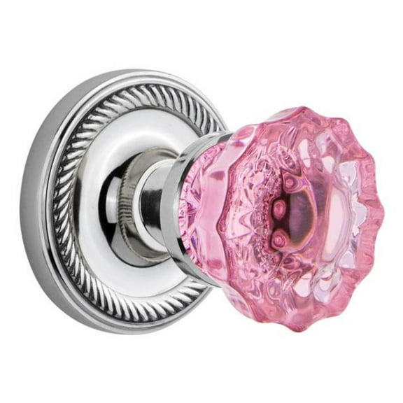 Nostalgic Warehouse Ropcrp_Dd_Nk Rope Solid Brass Rose Dummy Door Knob Set - Chrome