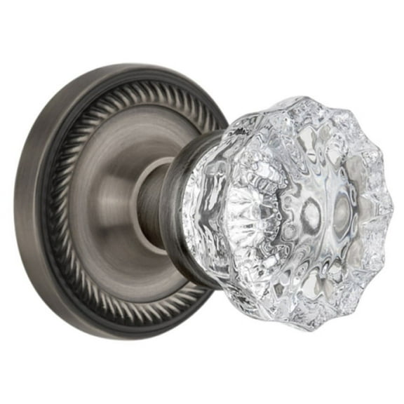 Nostalgic Warehouse Ropcry_Sd_Nk Crystal Solid Brass Single Dummy Door Knob - Grey