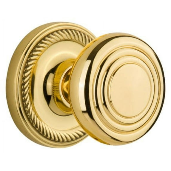 Nostalgic Warehouse Ropdec_Prv_238_Nk Deco Solid Brass Privacy Door Knob Set - Brass