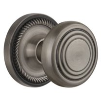 Nostalgic Warehouse Ropdec_Prv_238_Nk Deco Solid Brass Privacy Door Knob Set - Grey