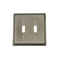 Nostalgic Warehouse Rop_Swplt_T2 Rope Antique 2 Gang Double Toggle Light Switch Wall Plate