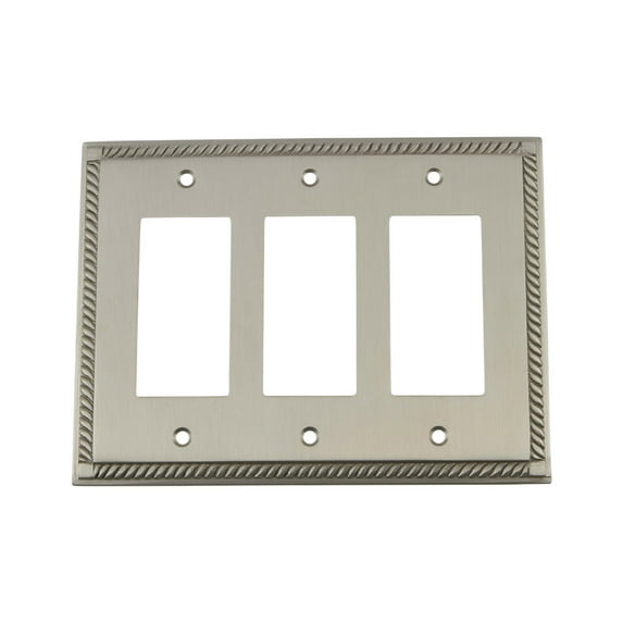 Nostalgic Warehouse Rop_Swplt_R3 Rope Antique Vintage 3 Gang Triple Rocker Light Switch
