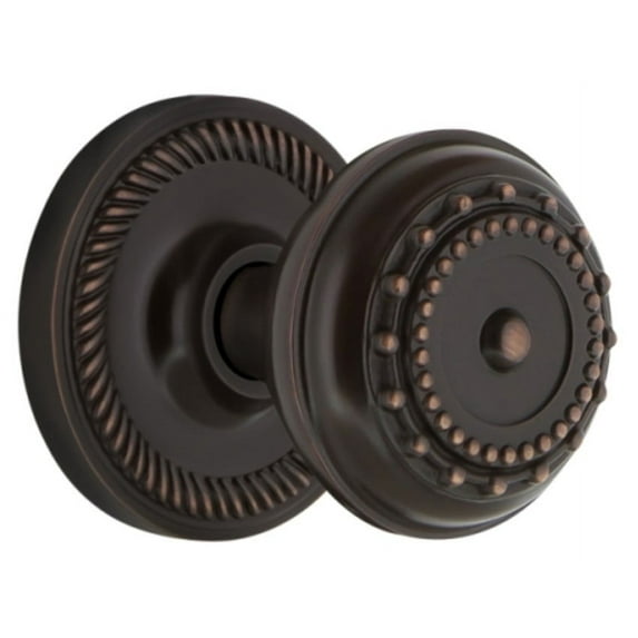 Nostalgic Warehouse Ropmea_Psg_234_Nk Meadows Solid Brass Passage Door Knob Set - Bronze