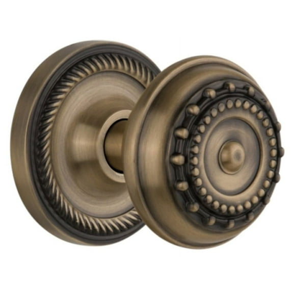 Nostalgic Warehouse Ropmea_Sd_Nk Meadows Solid Brass Single Dummy Door Knob - Brass