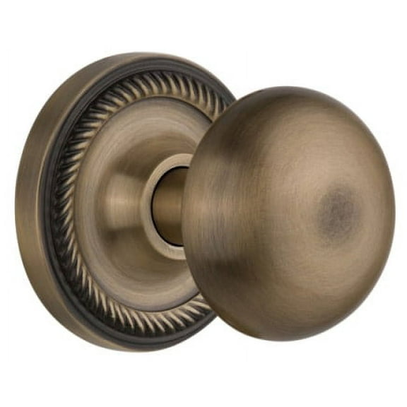 Nostalgic Warehouse Ropnyk_Prv_234_Nk New York Solid Brass Privacy Door Knob Set - Brass