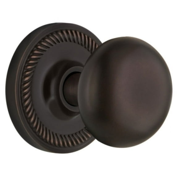 Nostalgic Warehouse Rope Rosette with New York Knob, Passage - 2.375", Timeless Bronze