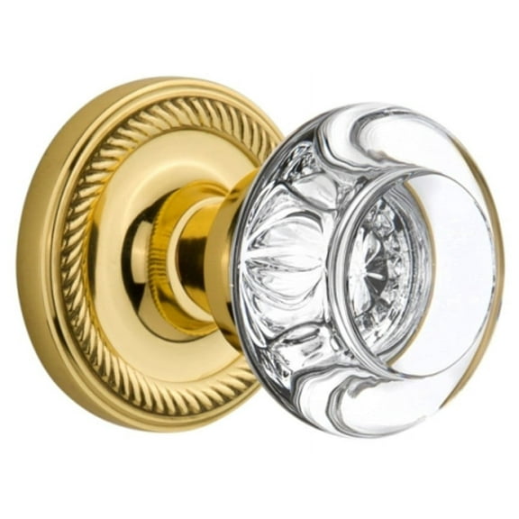 Nostalgic Warehouse Roprcc_Sd_Nk Round Clear Crystal Solid Brass Single Dummy Door Knob -