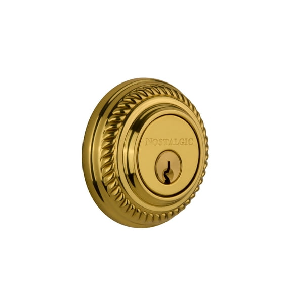Nostalgic Warehouse Roprop_2Cyl_234_Na Rope Solid Brass Double Cylinder Deadbolt - Brass