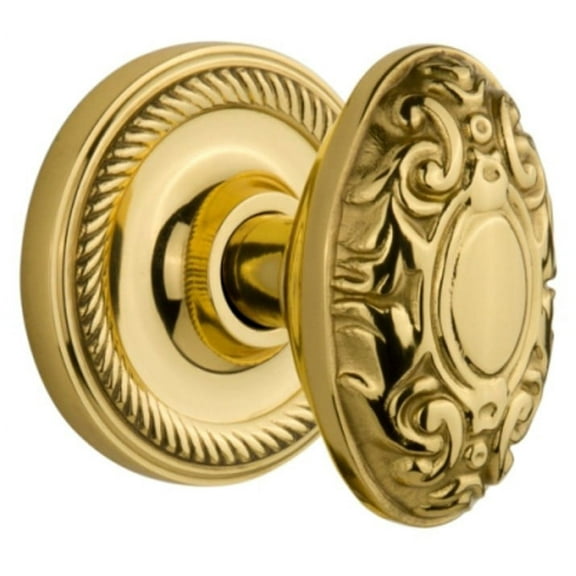 Nostalgic Warehouse Ropvic_Psg_238_Nk Victorian Solid Brass Passage Door Knob Set - Brass