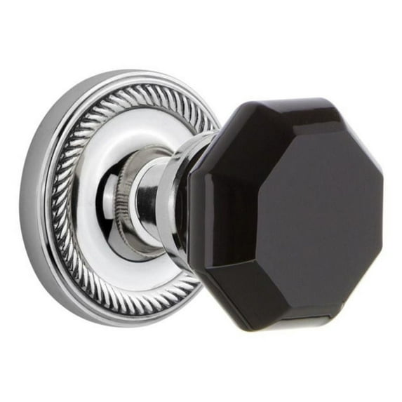 Nostalgic Warehouse Ropwab_Dd_Nk Rope Solid Brass Rose Dummy Door Knob Set - Chrome