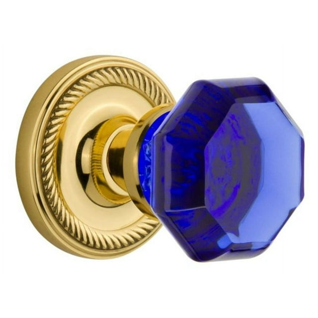Nostalgic Warehouse Ropwac_Prv_238_Nk Rope Solid Brass Rose Privacy Door Knob Set - Brass