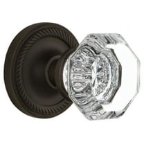 Nostalgic Warehouse Ropwal_Sd_Nk Waldorf Lead Crystal Single Dummy Door Knob - Bronze