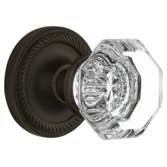 Nostalgic Warehouse Ropwal_Sd_Nk Waldorf Lead Crystal Single Dummy Door Knob - Bronze