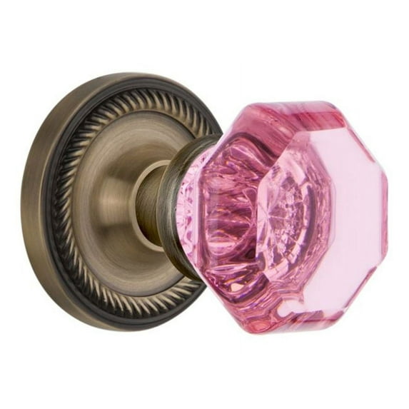 Nostalgic Warehouse Ropwap_Dd_Nk Rope Solid Brass Rose Dummy Door Knob Set - Brass